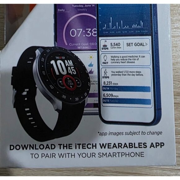 New in Box iTech Bold 3 Unisex Adult Smart Watch, Red, Silicone Strap - Picture 5 of 5